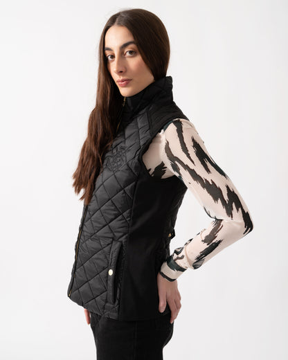 Joules Braemar Luxe Womens Quilted Gilet - Black