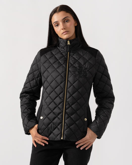 Joules Braemar Luxe Womens Quilted Jacket - Black