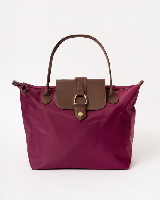 Joules Edie Womens Nylon Tote Bag - Berry Red