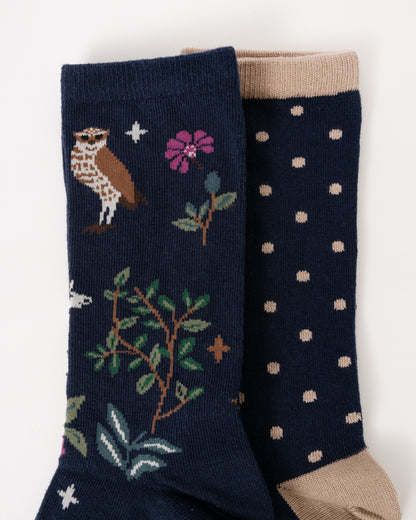 Joules Everyday 2 Pack Womens Socks - Multi Navy