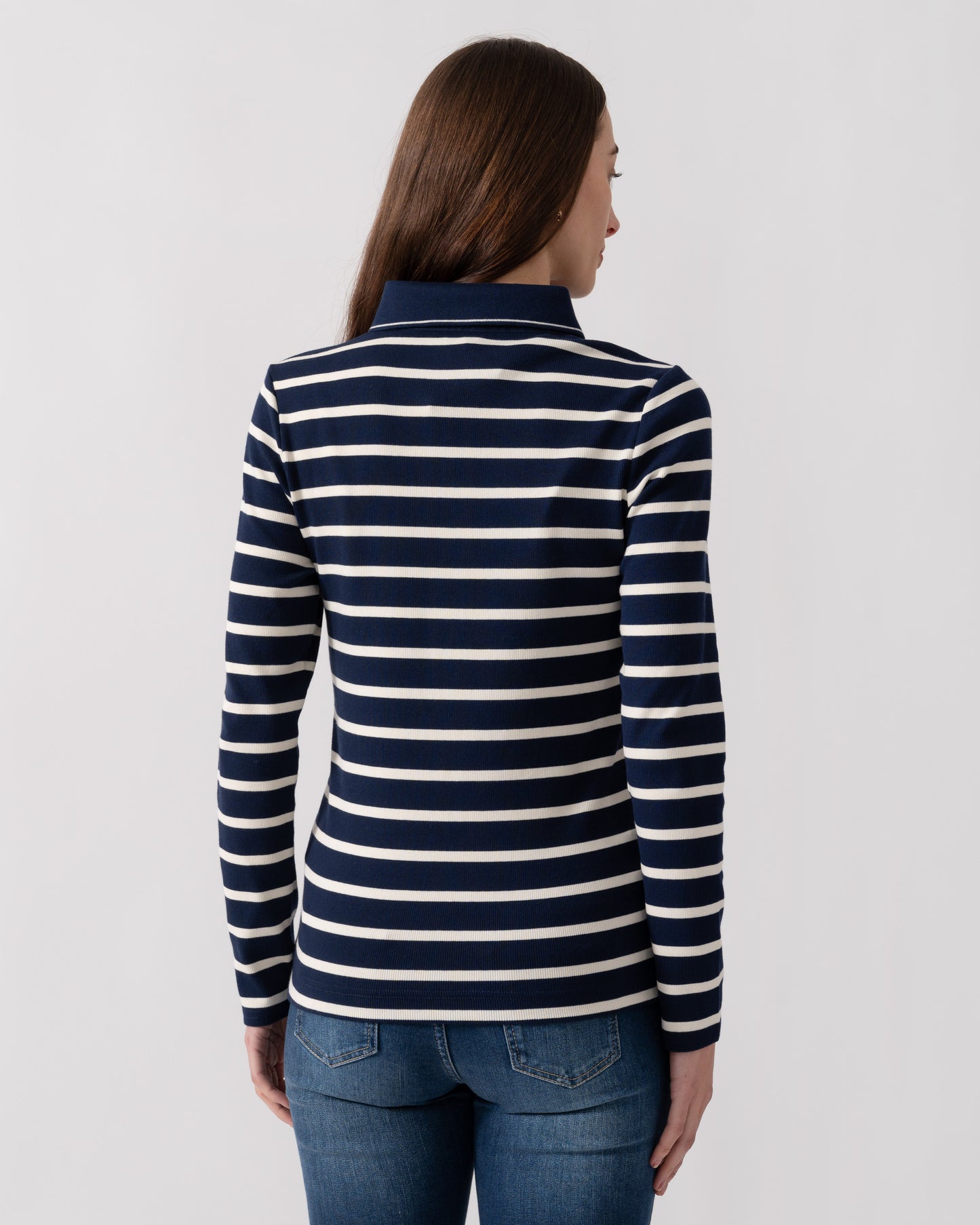 Joules Fairfield Womens Ribbed Polo - Navy/Cream Stripe