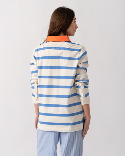 Joules Falmouth Jonty Womens Rugby Shirt - Blue/White