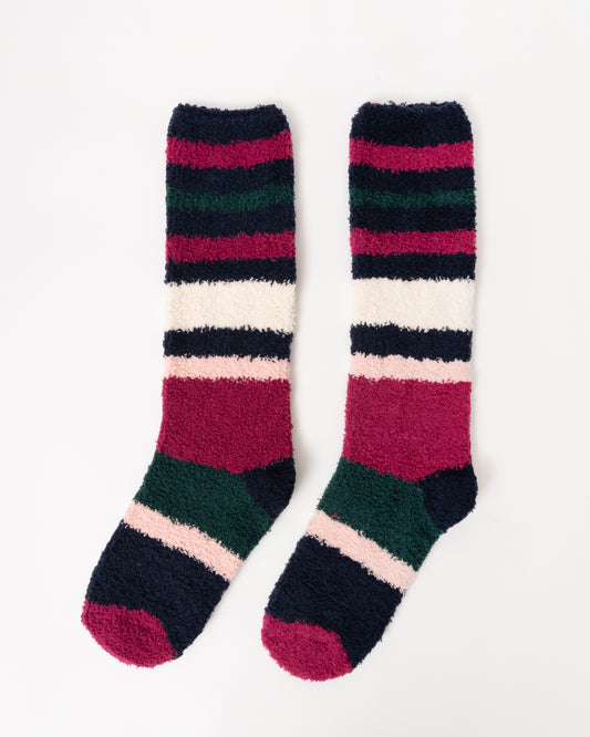 Joules Fluffy Womens Socks - Berry Red