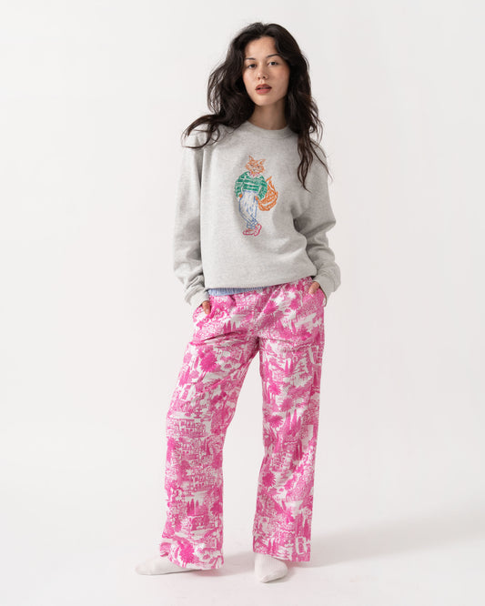 Model wearing the Joules Hallie Womens Trousers - Pink Toile
