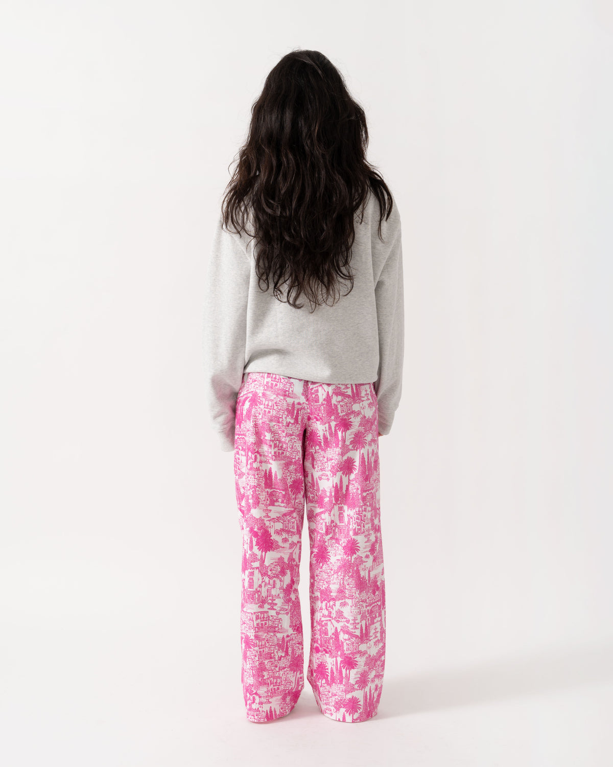 Back of the Joules Hallie Womens Trousers - Pink Toile