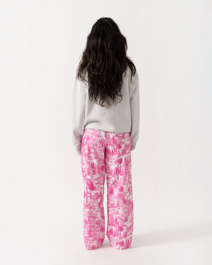 Back of the Joules Hallie Womens Trousers - Pink Toile