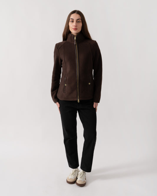 Joules Heritage Full Zip Womens Fleece - Brown