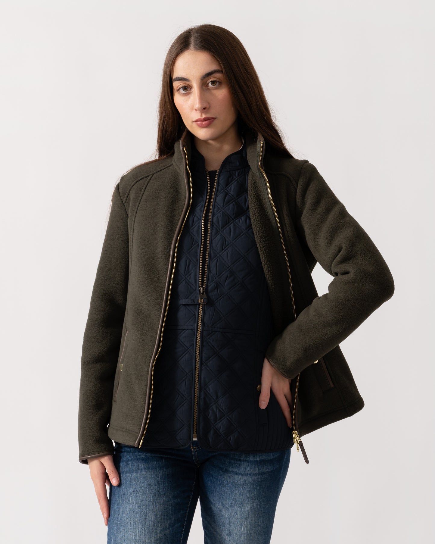 Joules Heritage Full Zip Womens Fleece  - Green