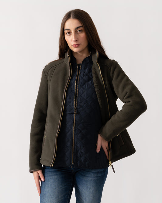 Joules Heritage Full Zip Womens Fleece  - Green