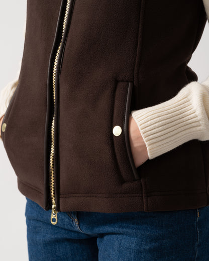 Joules Heritage Womens Fleece Gilet - Brown