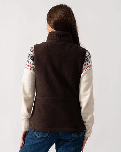 Joules Heritage Womens Fleece Gilet - Brown