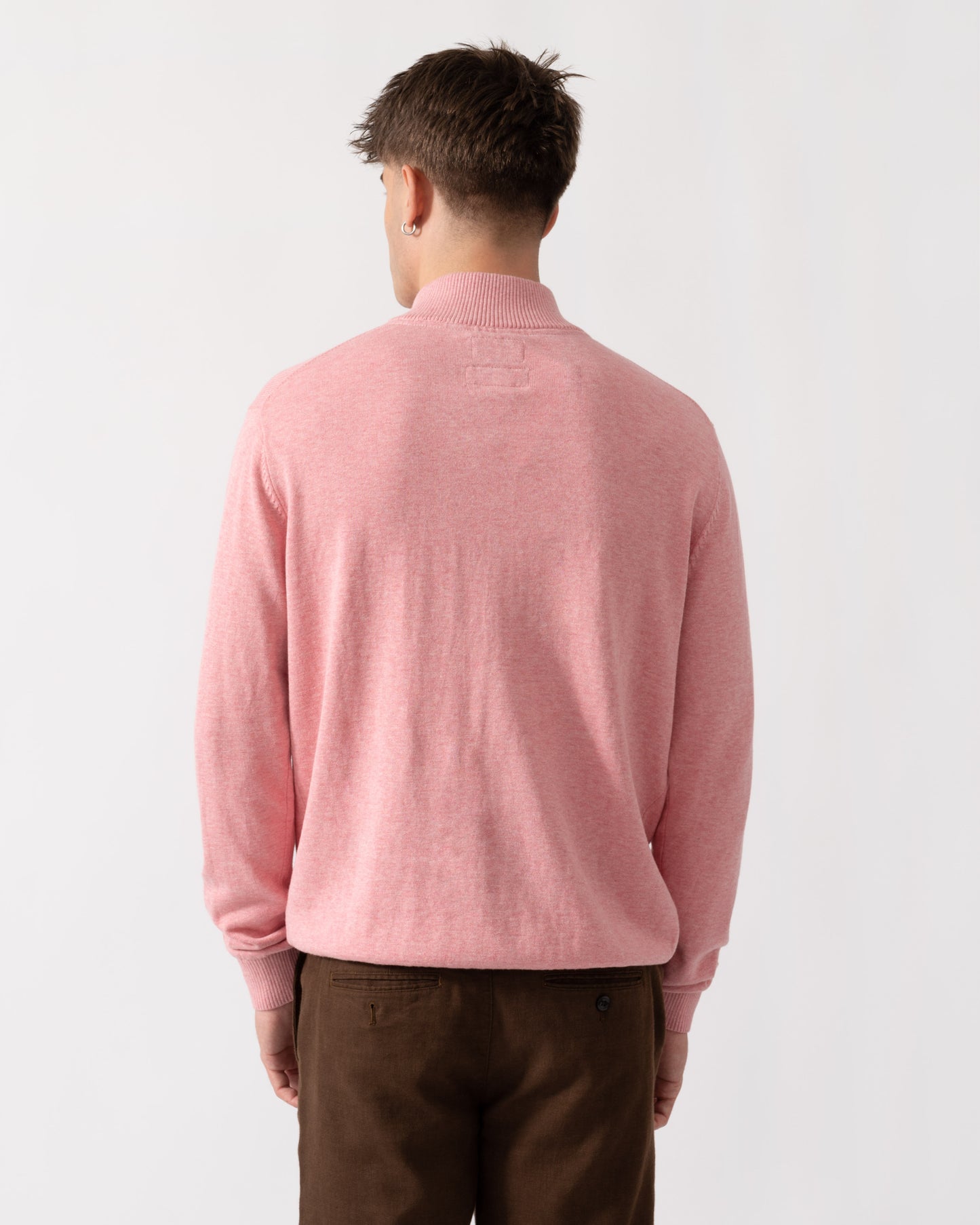 Joules Hillside Mens 1/4 Zip Jumper - Pink | CHO | Designer
