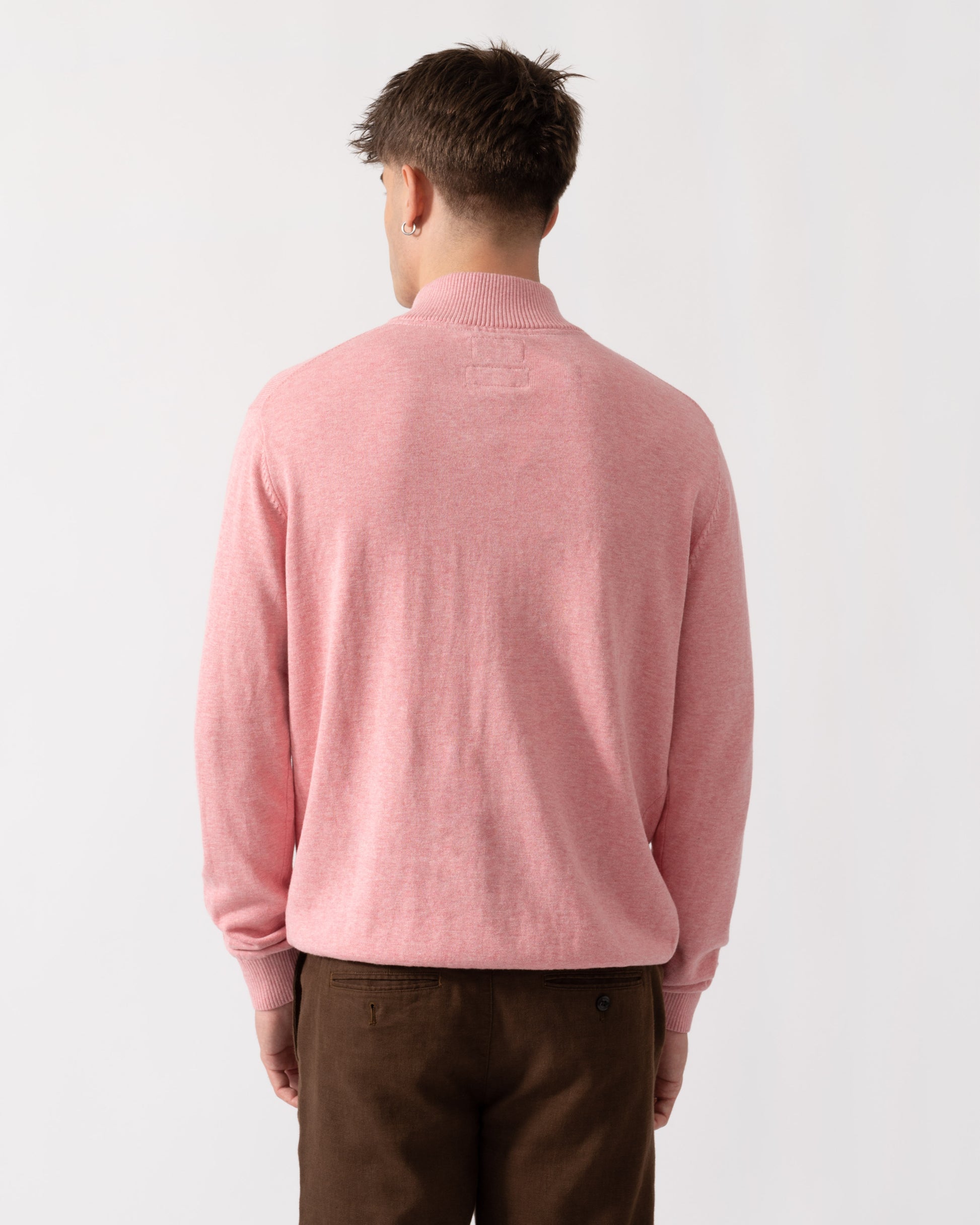 Joules Hillside Mens 1/4 Zip Jumper - Pink | CHO | Designer