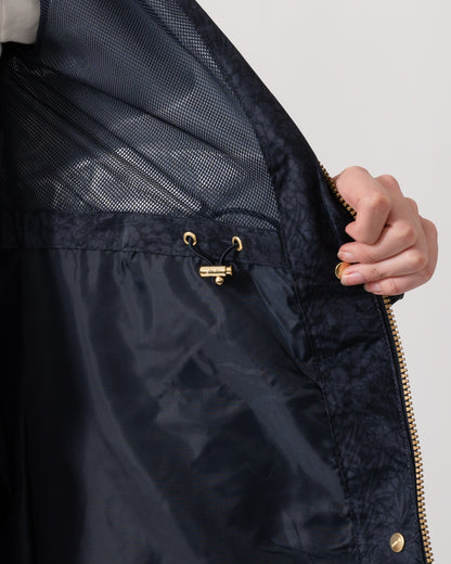 Joules Holkham Womens Packable Printed Raincoat - Navy Floral Tonal