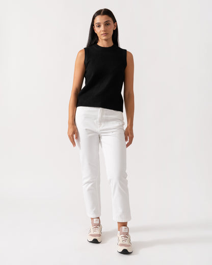Joules Holly Womens Crew Neck Knit Tank Top - Black