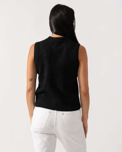 Joules Holly Womens Crew Neck Knit Tank Top - Black