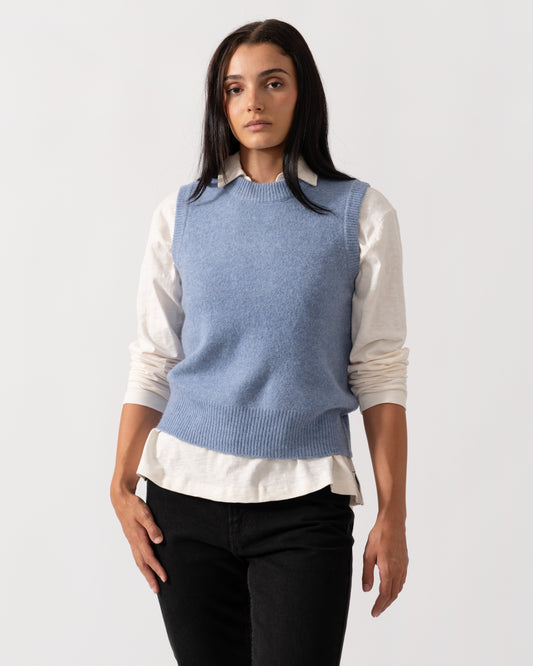 Joules Holly Womens Crew Neck Knit Tank Top - Blue