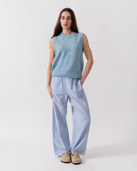 Joules Holly Womens Crew Neck Knit Tank Top - Light Blue