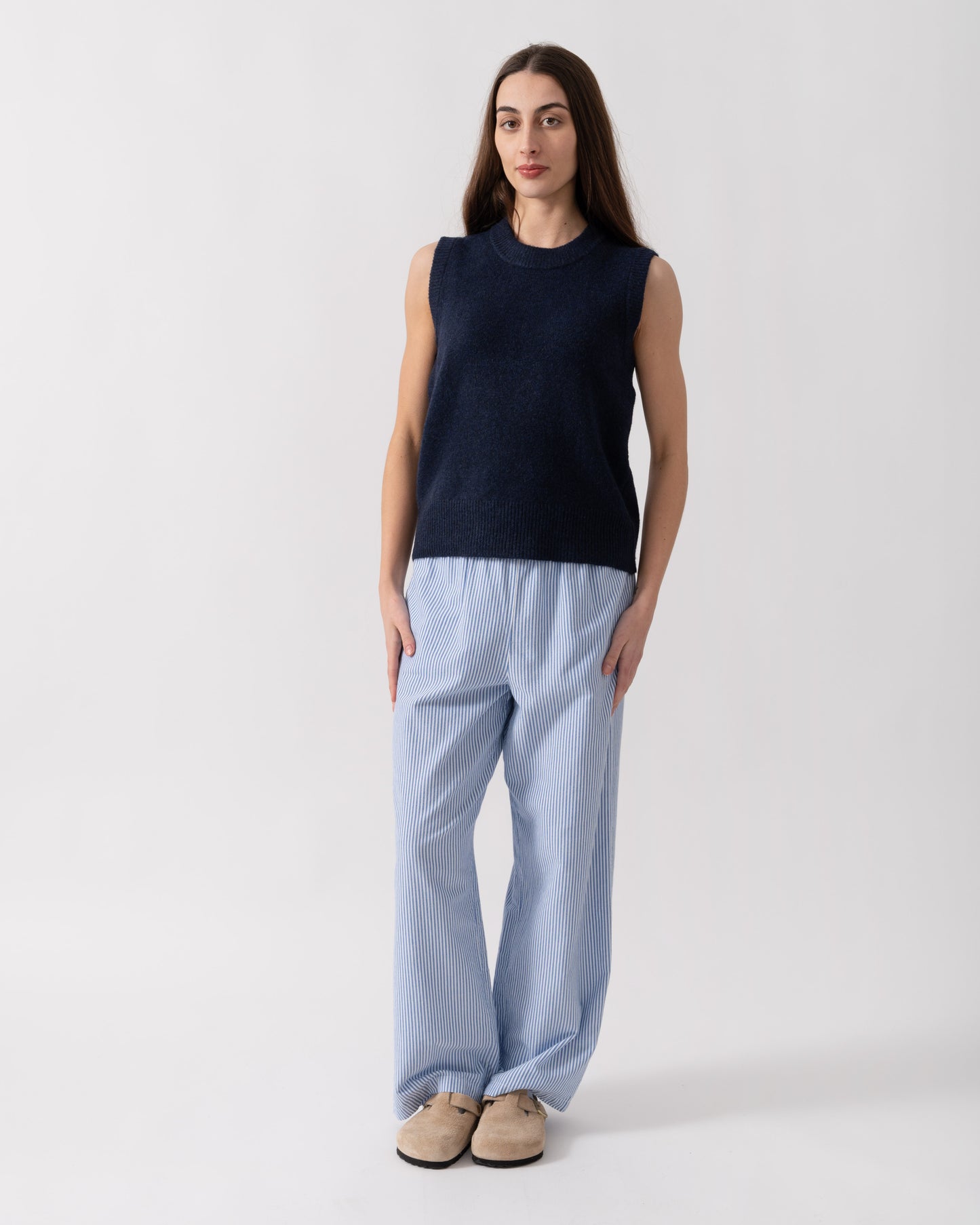 Joules Holly Womens Crew Neck Knit Tank Top - Navy Blue