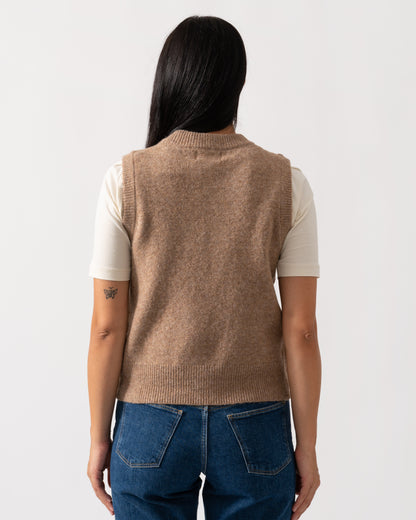 Joules Holly Womens Crew Neck Knit Tank Top - Tan Brown