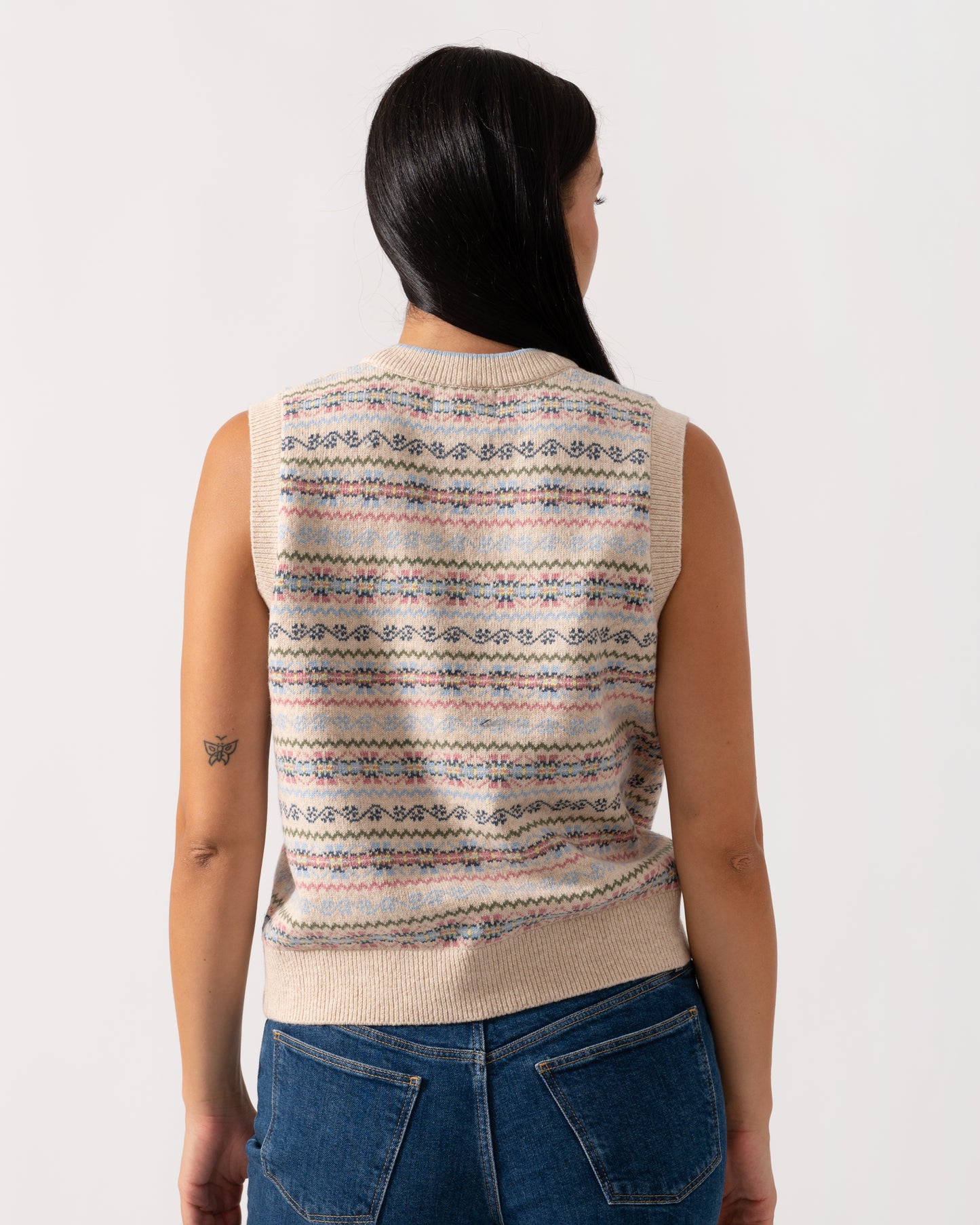 Joules Islay Womens V-Neck Knit Tank Top - Cream