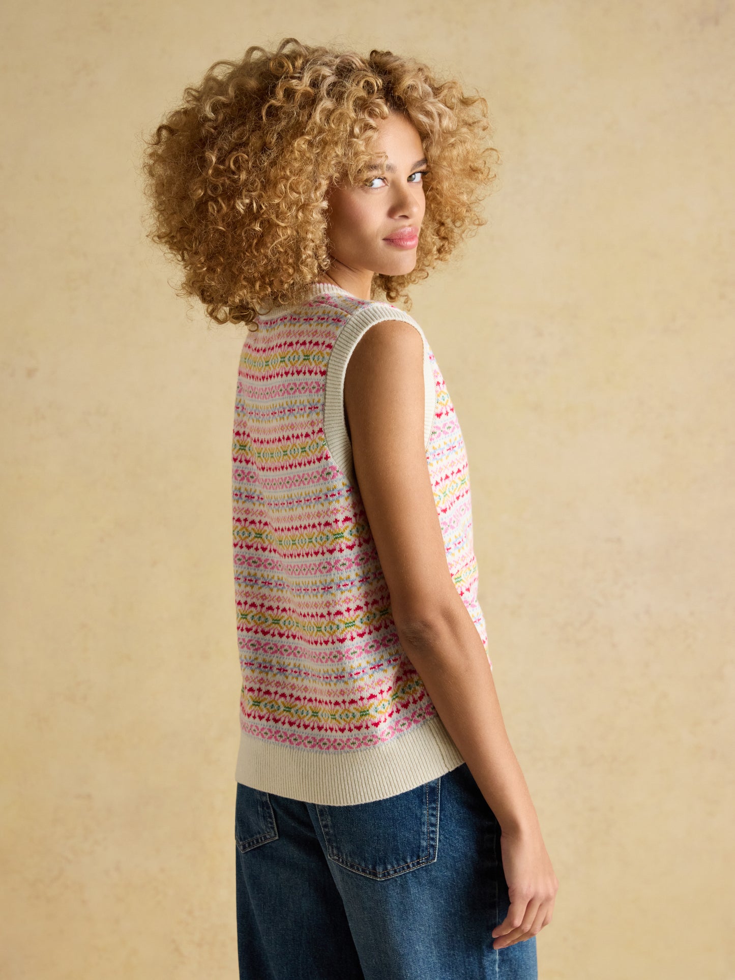 Joules Islay Womens V-Neck Knit Tank Top - Multi