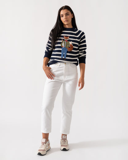 Joules Jonty Striped Womens Jumper  - Navy