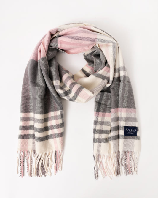 Joules Langtree Womens Scarf - Pink/Grey