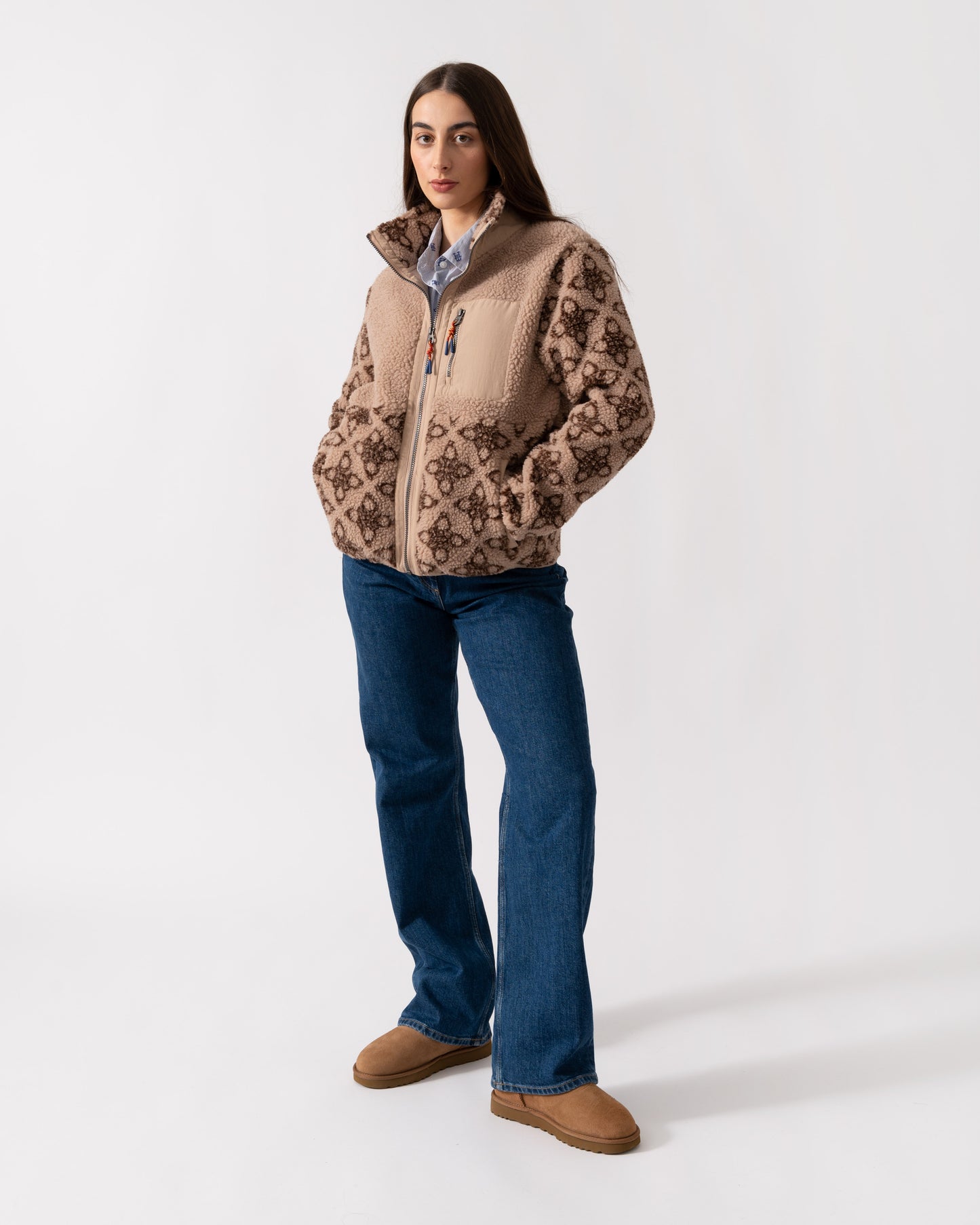 Joules Lottie Womens Jacket - Neutral Icon Print