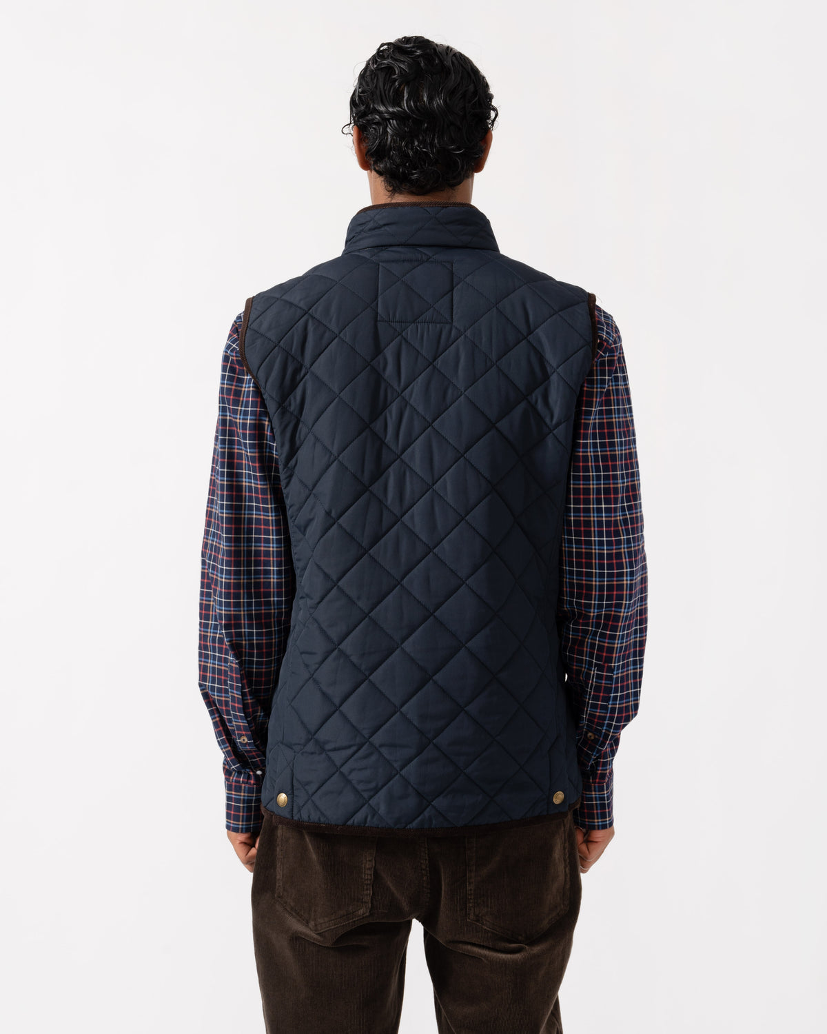 Back of the Joules Maynard Mens Quilted Gilet - Navy