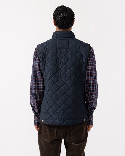 Back of the Joules Maynard Mens Quilted Gilet - Navy