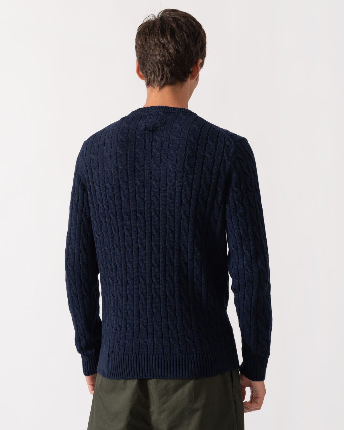 Joules Mens Cable Knit Crew Neck Jumper - Navy