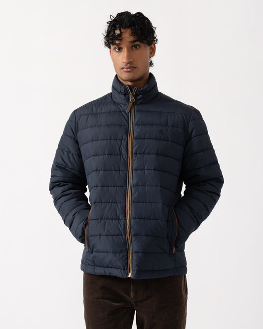 Front of the Joules Mens Heritage Padded Jacket - Navy