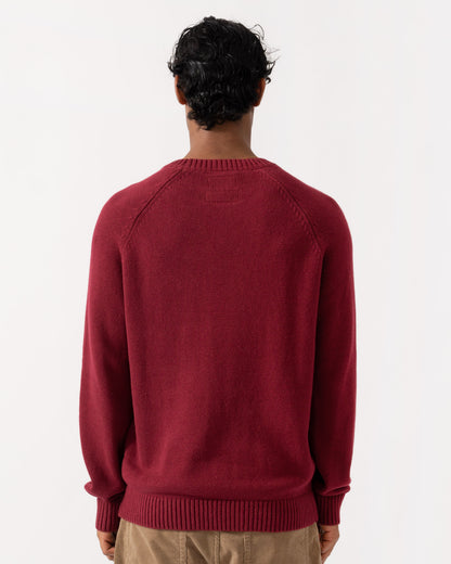 Back of the Joules Mens Intarsia Crew Neck Jumper - Burgundy/Car