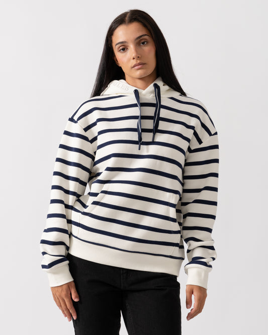 Joules Milbourne Womens Pullover Hoodie - Cream/Navy Stripe