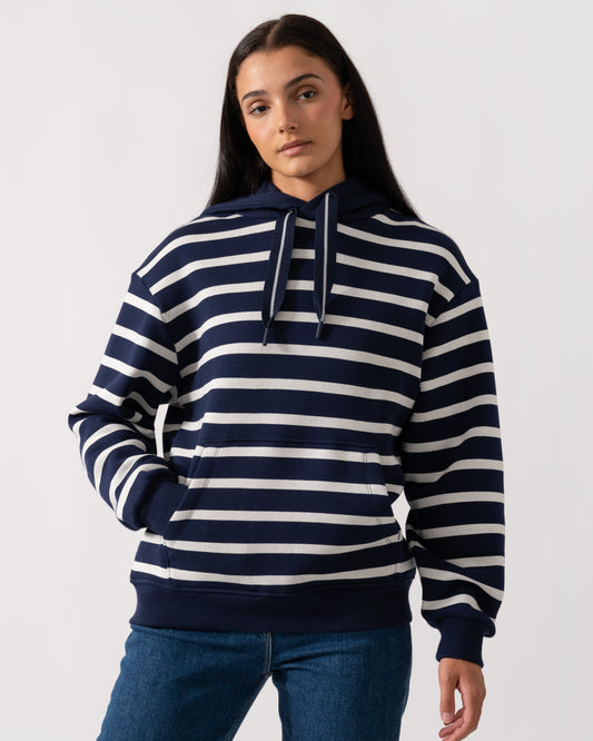 Joules Milbourne Womens Pullover Hoodie - Navy/White Stripe