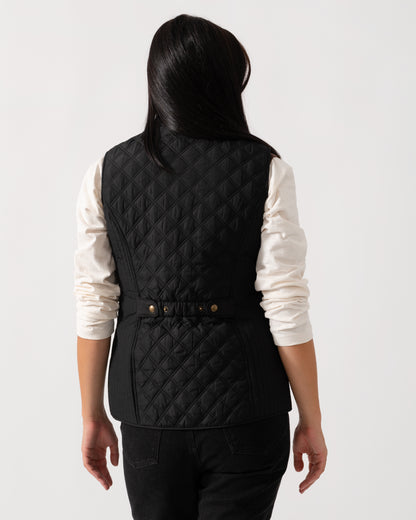 Joules Minx Womens Diamond Quilt Gilet - Black