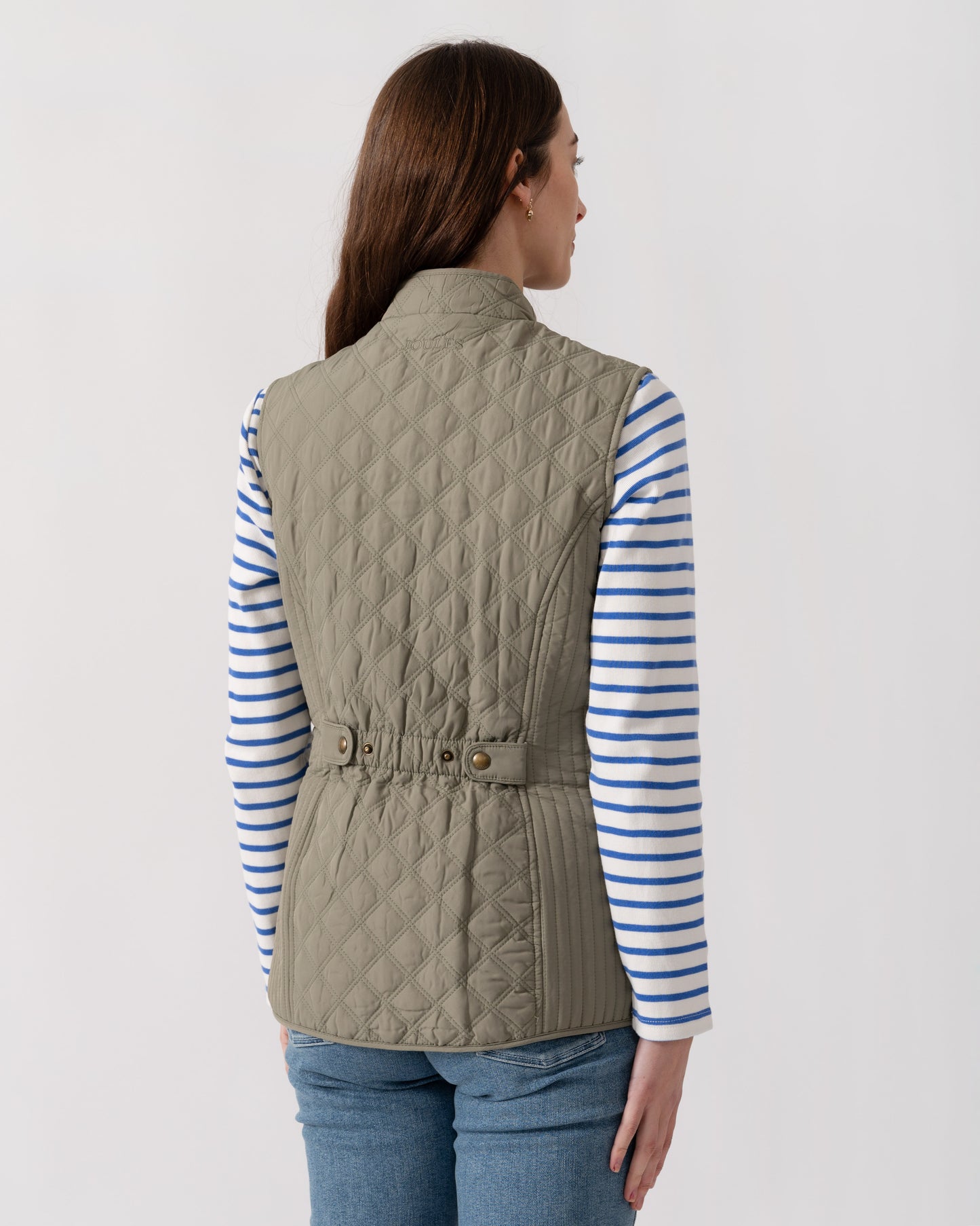 Joules Minx Womens Diamond Quilt Gilet - Sage Green