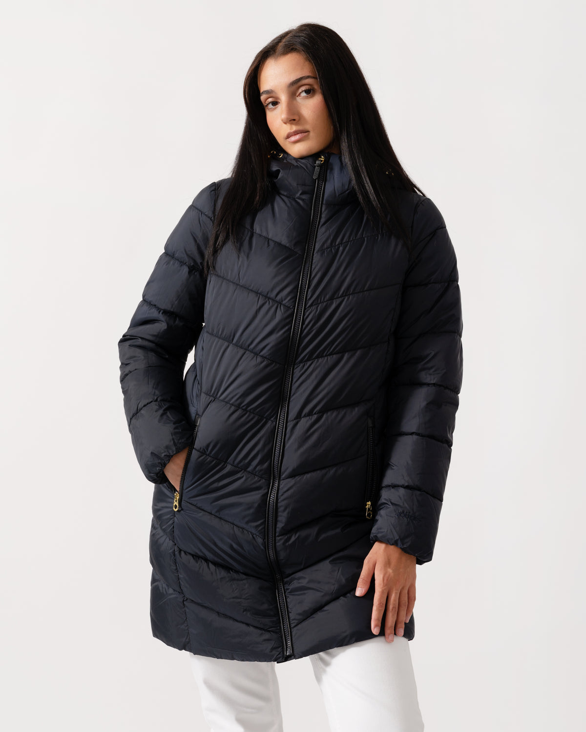 Joules Moorsdale Womens Parka - Navy - CHO - Designer Womens Parka Coats