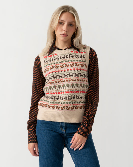 Front of the Joules Orchard Womens Knit Tank Top - Oatmeal