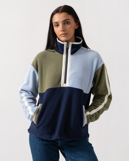 Joules Orla Womens 1/4 Zip Fleece - Navy/Khaki