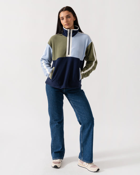 Joules Orla Womens 1/4 Zip Fleece - Navy/Khaki