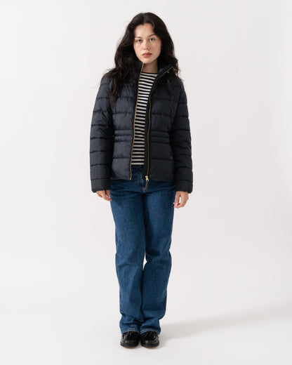 Woman wearing Joules Paddock Womens Showerproof Padded Jacket - Navy