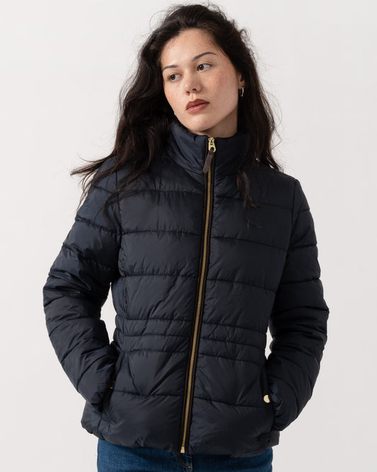 Front of Joules Paddock Womens Showerproof Padded Jacket - Navy