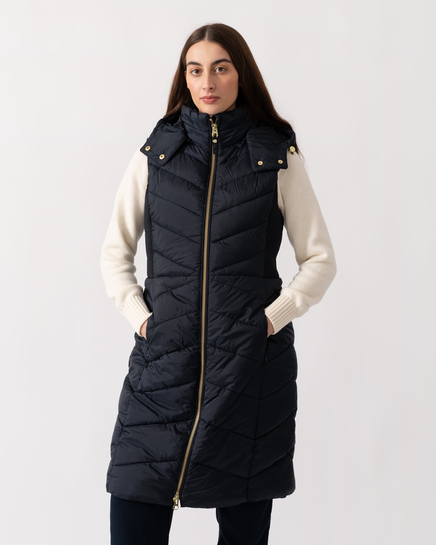 Joules Pembury Womens Long Gilet - Navy