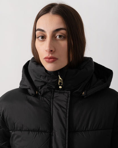 Joules Pitchside Womens Long Padded Jacket - Black | CHO | Designer Womens Padded Jackets