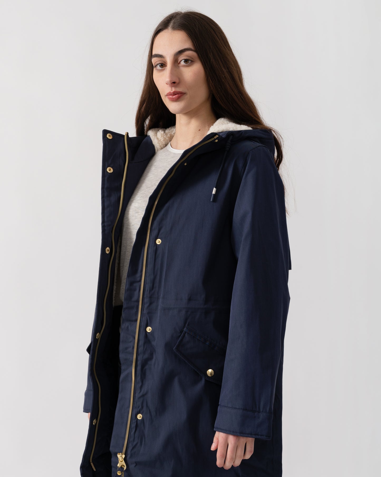 Joules Portwell Cosy Womens Jacket - Navy | CHO | Designer Womens Coats & Jackets