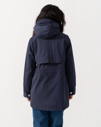 Back of the Joules Portwell Womens Raincoat - Navy