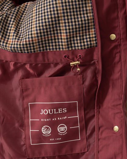 Joules Portwell Womens Raincoat - Oxblood