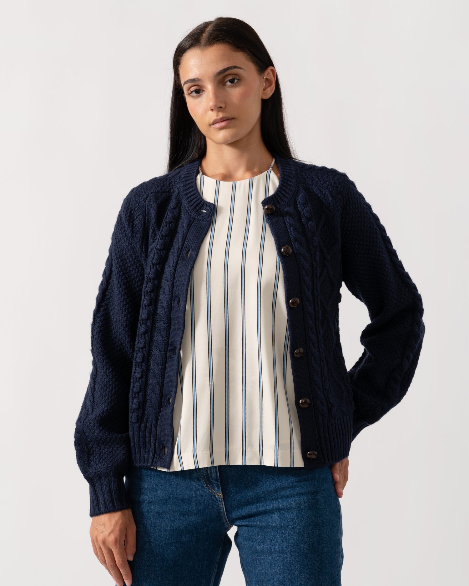 Joules Rafferty Womens Cardigan - Navy - CHO - Designer Womens Cardigans